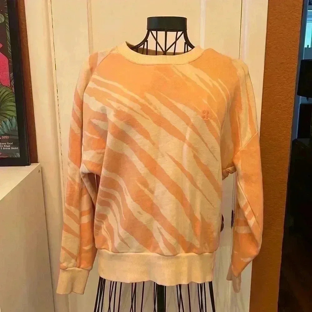Sweaty Betty Tiger Striped Fleece Sweatshirt-Sz XS